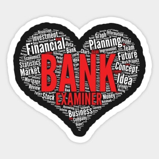 Bank Examiner Heart Shape Word Cloud product Sticker